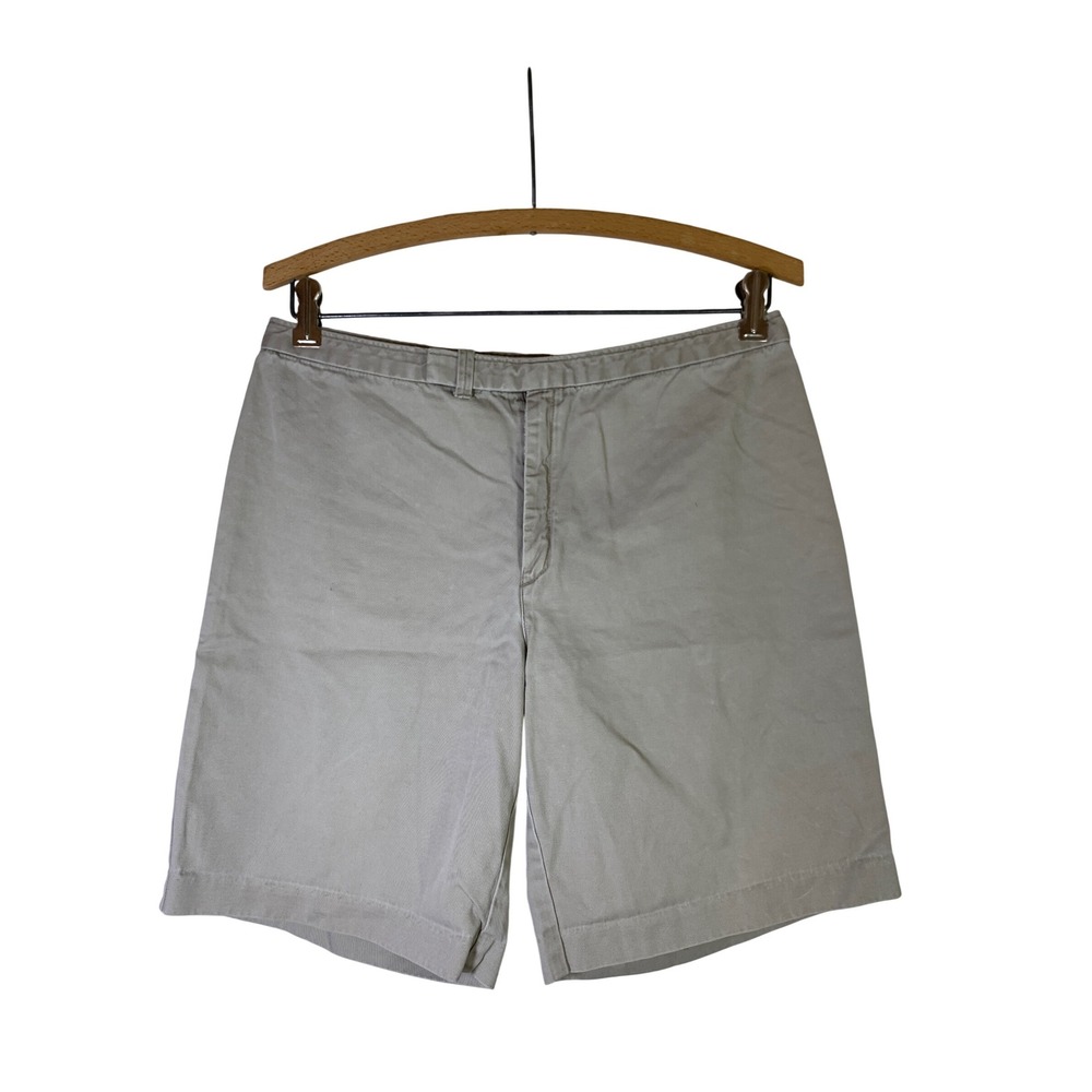 J.Crew Womens Khaki Tan Cotton Twill Flat Front Chino Shorts Sz 8 Preppy Casual